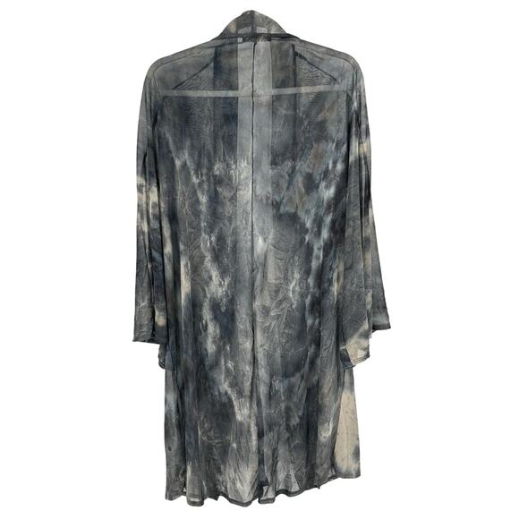 Tamo Design Mesh Kimono Coverup Grey Dusty Cloud Grunge Fairy Goth OS Unisex - Picture 6 of 8